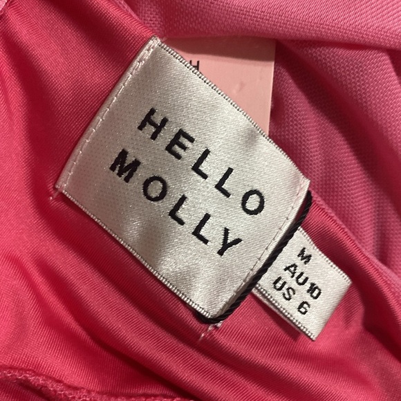 Hello Molly Vibrant Pink One-Shoulder Dress Cutout rushed by omen 6 event Y2K - Picture 3 of 15